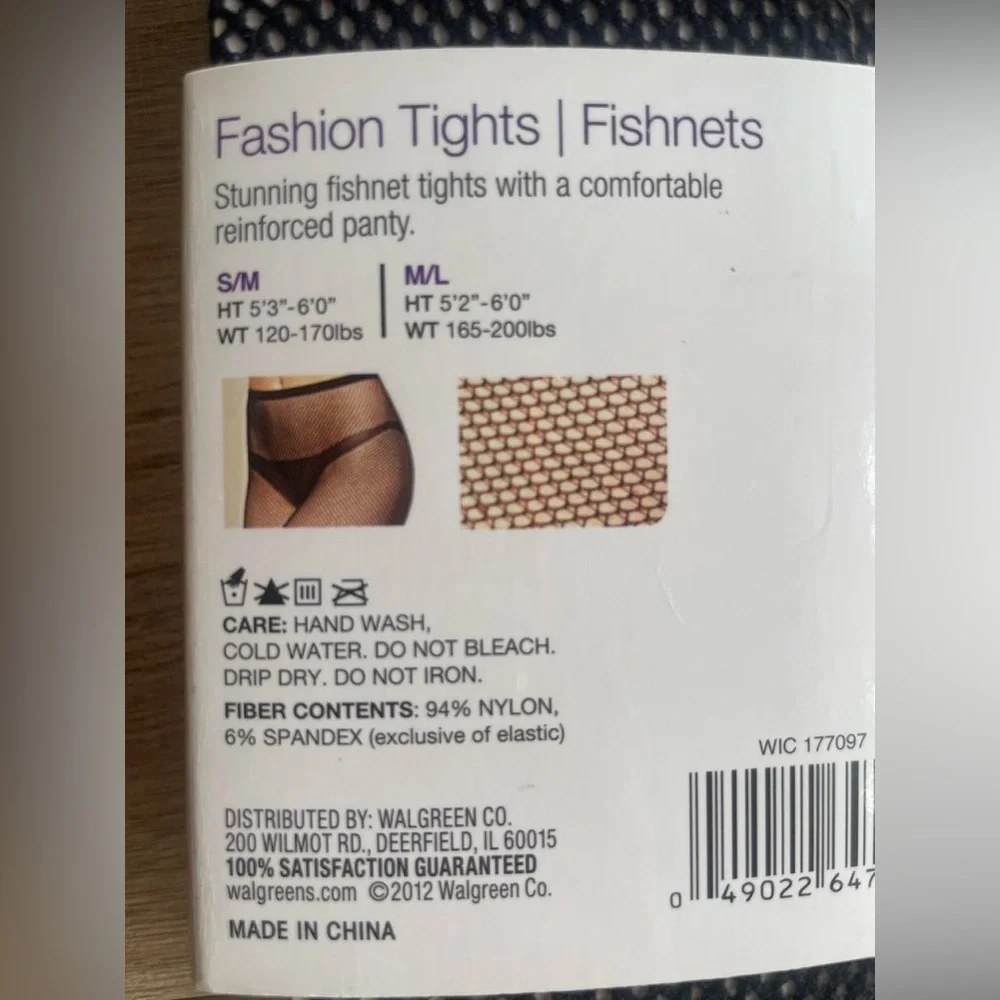 Fishnet‎ Women’s Tights Black Size M/L by West Loop